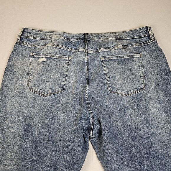 A.N.A Curvy High Rise Distressed Straight Jeans Plus Size 28W Stretch Denim Blue - Picture 6 of 13